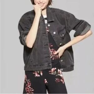 Wild Fable Women  Denim Trucket Jacket Black XS